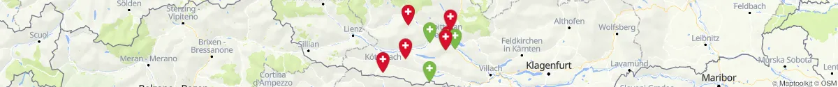 Kartenansicht für Apotheken-Notdienste in der Nähe von Flattach (Spittal an der Drau, Kärnten)